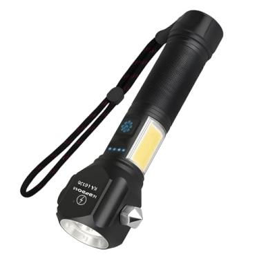 Imagem de Lanterna Tatica Led Recarregável USB Super Brilhante de Alto Lúmens,7 Modos de Iluminação,Zoom Regulável,Resistente à Água Lanterna Led Militar para Acampamento Pesca Camping