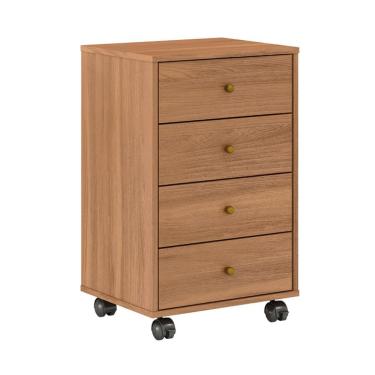 Imagem de Mesa de Cabeceira Presence 4 Gavetas Amêndoa