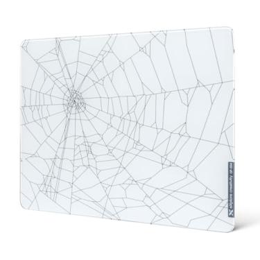 Imagem de XVX Tapete de rato de vidro branco com teias de aranha 4.0, tapete de rato rígido para jogos, superfície microgravada ultra-suave com base de borracha antiderrapante (410 mm x 310 mm)