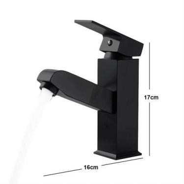 Imagem de Torneira extensível para pia com misturador de água fria e quente, aço