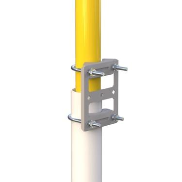 Imagem de Acessórios de suporte de mandíbula em V (sem o mastro) funciona com adaptador universal de montagem de antena de mastro de tubo coaxial (polo) para estações meteorológicas de antena Starlink, etc.