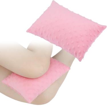 Imagem de 1 travesseiro de cabeça pequena para cadeira reclinável, mini travesseiro de pescoço de 28 x 17,78 cm, almofadas de avião pequenas para pescoço e costas e joelho lombar, minky dot coral