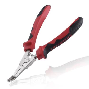 Imagem de LEONTOOL Alicates de anel de bloqueio de 20 cm, alicate de anel de pressão plano, alicates especiais de anel, alicates reversos, anel de retenção de ponta angular, alicates espalhadores para caixas de