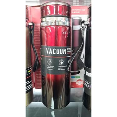 Imagem de Garrafa Térmica Vacuum com Alça, 800ml, Vermelha, Isolamento Térmico