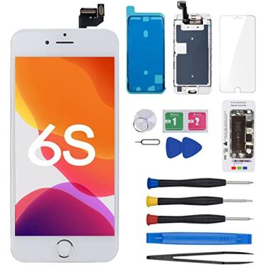 Imagem de CYKJGS para Substituição de Tela do Iphone 6S Branca de 4,7" com Botão Home, Display Lcd Digitalizador de Toque 3D Kit de Correção de Montagem Completa, Sensor de Proximidade Da Câmera Frontal Ferrame