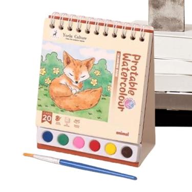 Imagem de Livro de Aquarela Infantil | Kit de Pintura em Aquarela com Caderno Reutilizável - Atividades Educativas Pré-Escolares Bloco De Desenho Portátil Para Viagem Casa Aula De Arte