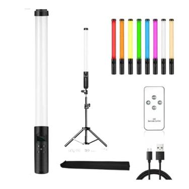 Imagem de Bastão de Luz LED Portátil Profissional com Tripé 2m, RGB+Branco, Controle Remoto, Luz para Foto, Vídeo, Maquiagem e Gravação