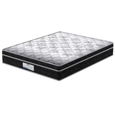 Imagem de Colchão King Size Probel Village D28 Com Molas Pocket E Pillow Euro 30x193x203cm Branco Com Preto
