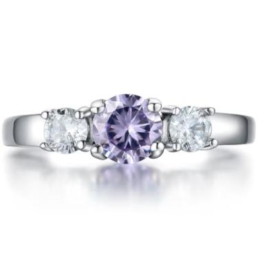 Imagem de Anéis com pedra do mês de nascimento AILAAILA tamanho 1-10 zircônia cúbica cristal aço inoxidável presente de aniversário joia para bebês e meninas e mulheres