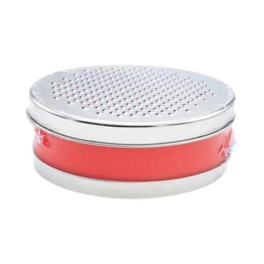 Imagem de ＫＬＫＣＭＳ Ralador de queijo com recipiente de aço inoxidável com recipiente para armazenamento de alimentos, ralador de queijo para batata, vegetais e, Vermelho