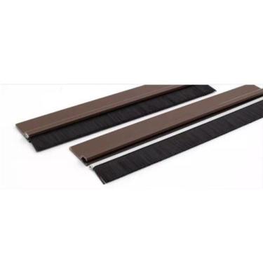 Imagem de Rodo Veda Porta Adesivo Marrom Escova Contra Insetos e Poeiras Gadnic