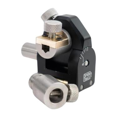 Imagem de DimyFew Afiador de facas, gabarito, ângulo fixo, guia de afiação, metal, manual, multifuncional para facas de corte, facas de trinchar, ferramentas, Buracos Duplos