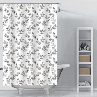 Imagem de FINEBAT Forro de cortina de chuveiro 72 x 72, forro de chuveiro leve de plástico impermeável 4G para banheiro, com furos de ilhós e 3 pesos magnéticos resistentes