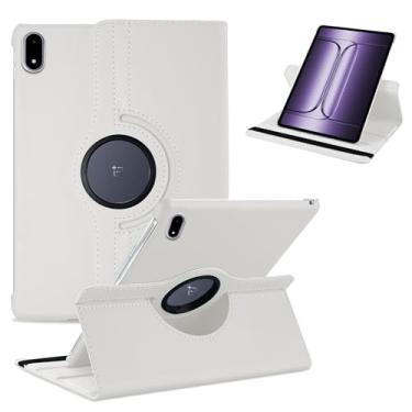 Imagem de Fhyeugfy Capa para OnePlus Pad 3,13.2 cm, capa protetora, rotação de 360 graus, capa automática de hibernar/despertar, [proteção ultrafina] [função de suporte] [antiarranhões] - branca
