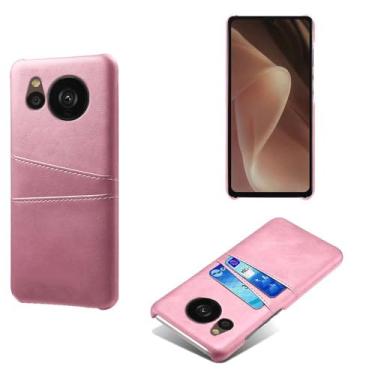 Imagem de Capa compatível com Sharp Aquos Sense 7 Plus, capa de couro PU - Capa de telefone fina à prova de choque com 2 compartimentos para cartão, proteção anti-impressão digital e antiqueda, plástico de