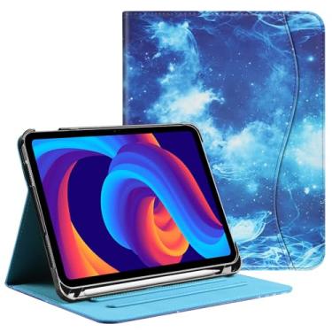 Imagem de HGWALP Capa protetora para iPad (A16) 11ª geração 11 polegadas (2025) e iPad 10ª geração 10,9 polegadas (2022), suporte de visualização multiângulo com suporte para caneta e bolso (azul celeste)