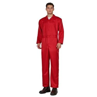 Imagem de HOMELEX Macacão masculino azul marinho para adultos, fantasia de assassino de terror, Vermelho - M, M