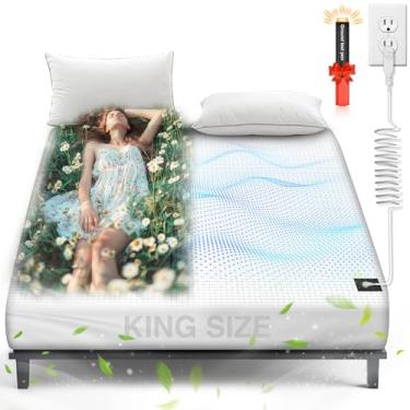 Imagem de AsmrCap Lençóis De Aterramento King, 95% Algodão Orgânico + 5% Fibra Prata Pura, Com Cordão, Kit Cama Para Terapia Sono Saudável [Branco, King - 76" X 80" 15"]