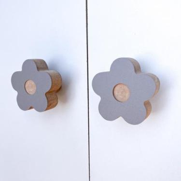 Imagem de 4 Puxadores Flor Infantil Gaveta Armário Móveis Quarto bebê - Souvenir