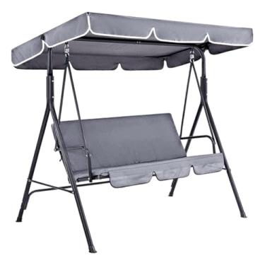 Imagem de CREATCABIN Capa de substituição de dossel para pátio, 3 lugares, varanda de 3 lugares, cobertura superior para cadeira de assento giratório, tecido Oxford 210D, impermeável, proteção UV para rede de