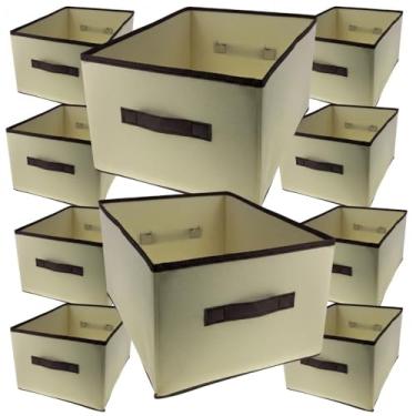 Imagem de Caixa Organizadora TNT Roupas Toalhas Lençóis Brinquedos Dobrável 40x28cm (10)