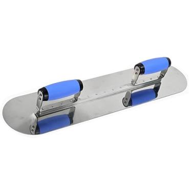 Imagem de IEUDNS Desempenadeira de gesso com cabo duplo, ferramenta para revestimentos artísticos, ferramenta para nivelamento de paredes, reboco grande, 20in Double Round