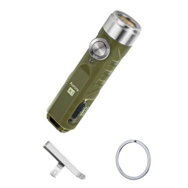 Imagem de RovyVon Lanterna 3ª Aurora A1 LED chaveiro, 650 lúmens super brilhante com EDC tamanho de bolso, nova tipo-C recarregável, momentâneo ligado, modo de bloqueio, perfeita para acampar emergência ao ar livre (verde-exército)