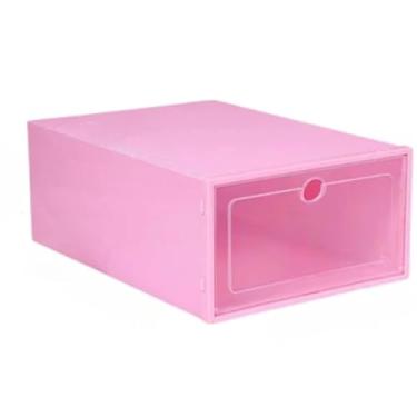 Imagem de Sapateira Kit 6/10/12/24 Caixas Organizadoras Para Sapatos Tênis Empilhável Tampa Flip(Rosa,12)