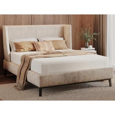 Imagem de Valuepedic Colchão Queen Size de espuma viscoelástica de gel de 20 cm, confortável com suporte ergonômico para alívio de pressão, capa de tecido macio respirável, sem fibra de vidro, colchão em uma