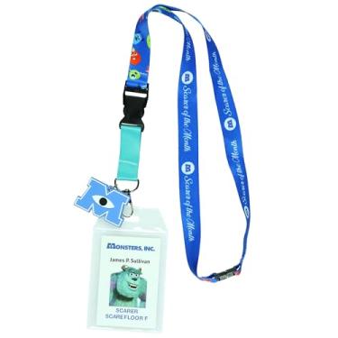 Imagem de Disney Monstros Inc Scarer of the Month James P. Sullivan Sulley Breakaway cordão crachá de identificação com pingente de borracha de 5 cm (azul)