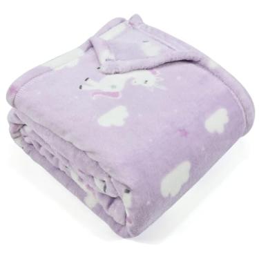 Imagem de VigorSpring Cobertor infantil super macio - 127 x 152 cm, presentes de unicórnios para meninas, cobertor decorativo aconchegante para crianças, para sofá, cama, acampamento