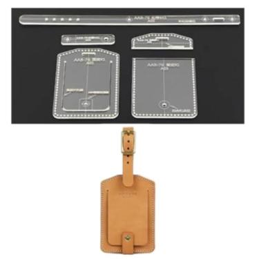 Imagem de YJIUYUANQ DIY Modelo acrílico de couro padrão de couro acrílico modelos de couro para artesanato DIY - porta-cartões de nome 7 x 11 x 1 cm