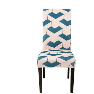 Imagem de Conjunto de capas para cadeiras ajustáveis, 1 peça, sala de jantar, elásticas, elastano, capas para assento, removível, encosto alto (tamanho 1 peça/cor 18)