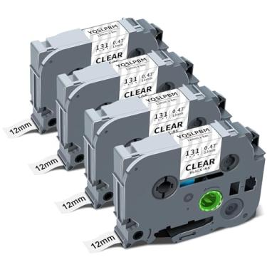 Imagem de Fita adesiva Tze-131 Tze131 Tz131 Tz131 preta sobre transparente compatível com fita adesiva Brother P-Touch TZ 12 mm 0,47 refil Ptouch laminado 1/2 polegada para PT-H110 D220 D210 1280 1290 1880 2040