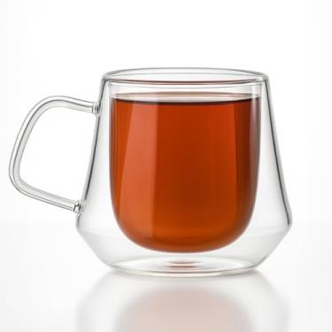 Imagem de Xícara de Vidro Borossilicato Parede Dupla 200 ml Café Expresso Elegante Resistente ao Calor Design Moderno Transparente