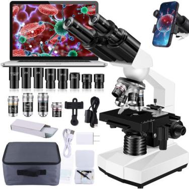 Imagem de Microscópio binocular Wohrsh WF10x e WF25x 40X-2000X USB - Woehrsh