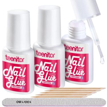 Imagem de Retensor de cola para unhas para prensa com limas de unhas, pacote com