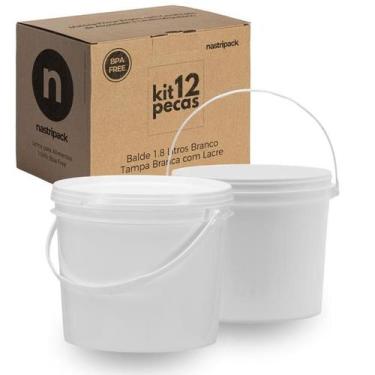 Imagem de Balde Branco Com Tampa Segura 12 Pçs - Nastripack