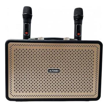 Imagem de Caixa de Som Bluetooth Portátil 200W AM-8516 – Karaokê com 2 Microfones Sem Fio