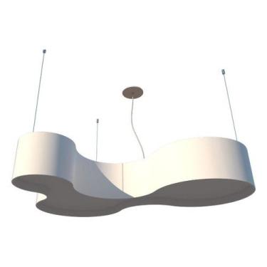 Imagem de Lustre Pendente Semi Cilíndrico 80cm Madeira Laca Branco ou Preto - FO