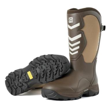 Imagem de WOVENPAK Botas de borracha para homens, botas de caça, 6 mm, com isolamento de neoprene, botas de lama masculinas com haste de aço, botas de borracha masculinas à prova d'água para homens, botas