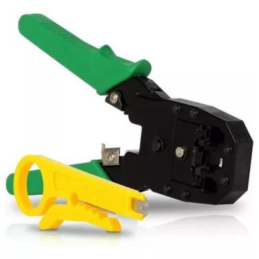 Imagem de Alicate Crimpar Corte Cabo De Rede Rj11 Rj12 Rj45 Decapador - EXBOM