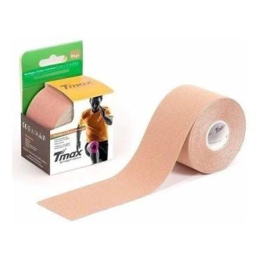 Imagem de Fita Bandagem Kinesio Tape Elástica Adesiva Tmax Original,  Bege