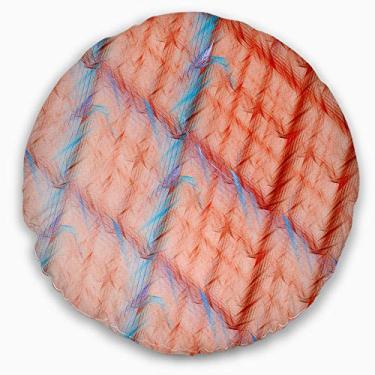 Imagem de Designart Red Fractal Grill Pattern ' Abstract Throw Round Sala de estar, sofá, enchimento de almofada + capa de almofada impressa em ambos os lados 40,64 cm