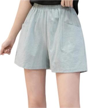 Imagem de Shorts Esportivos Soltos De Cintura Alta Para Meninas, Calças Curtas C