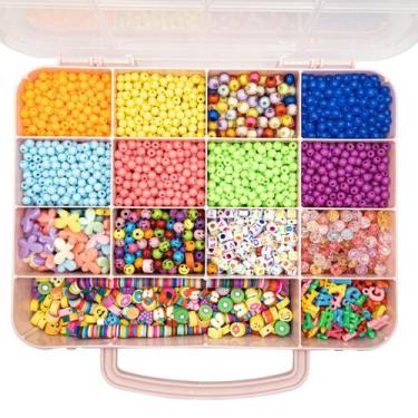 Imagem de Kit Missanga Bijuterias Infantil Criança Brinquedo 5000 peças + Maleta