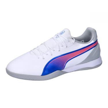 Imagem de PUMA Unissex King Match It Soccer Shoe, Puma Branco Bluemazing Flat Gray, 46 EU