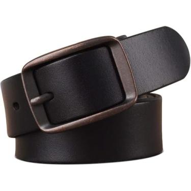 Imagem de Cinto Masculino Liso Fivela Automática Cinto De Calça De Alta Qualidade Durável, Black, 115cm