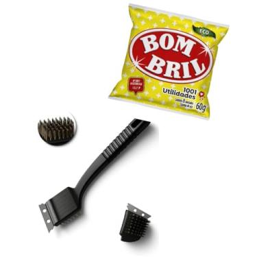 Imagem de Raspador de Grelha, Escova Limpa Grelha com Raspador 8" + 8 Esponjas de Aço, Limpeza Churrasqueira, Forno e Fogão, Remoção de Resíduos Difíceis