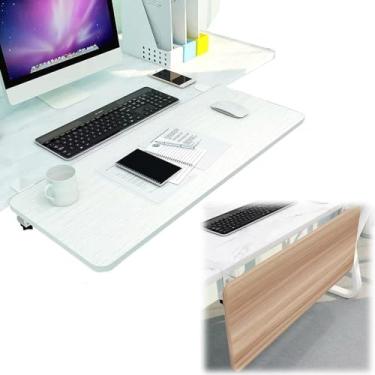 Imagem de Emear Extensor De Mesa Dobrável Prateleira De Apoio De Braço Bandeja De Teclado, Placa De Extensão Ergonômica Organização De Mesa Economia De Espaço, Pra, White-a, 65x25cm(26x10in)